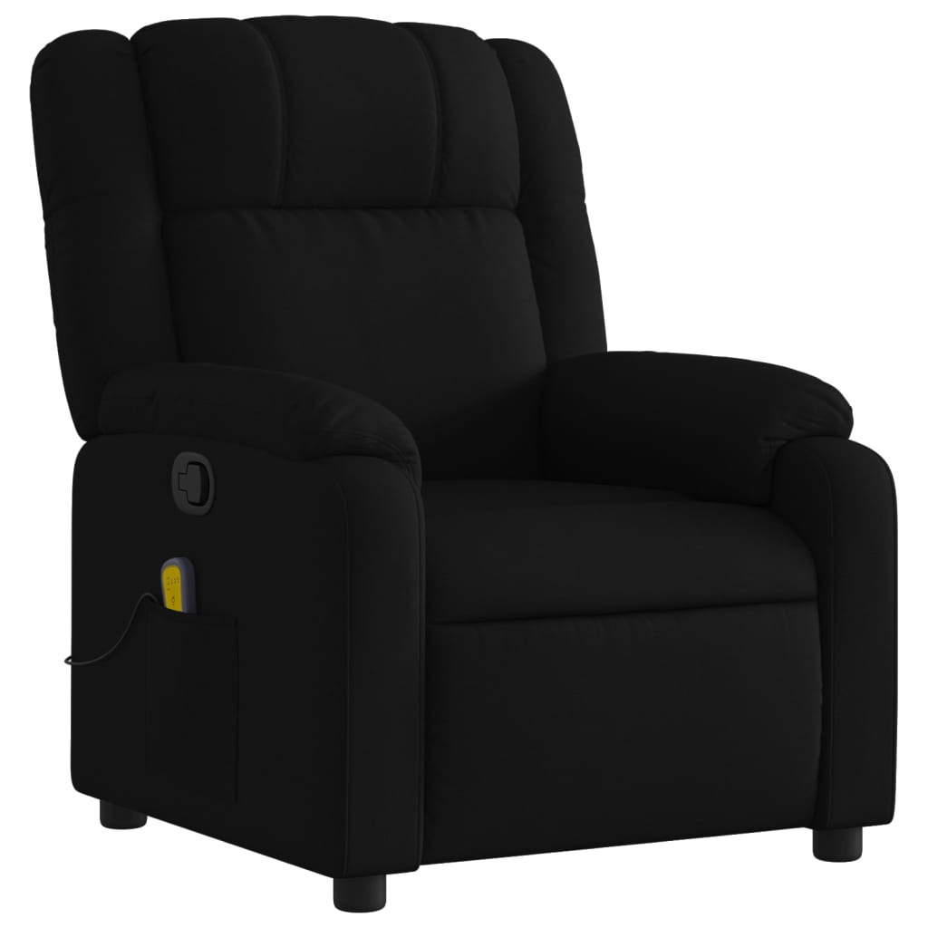 vidaXL Massage Recliner Chair Black Fabric