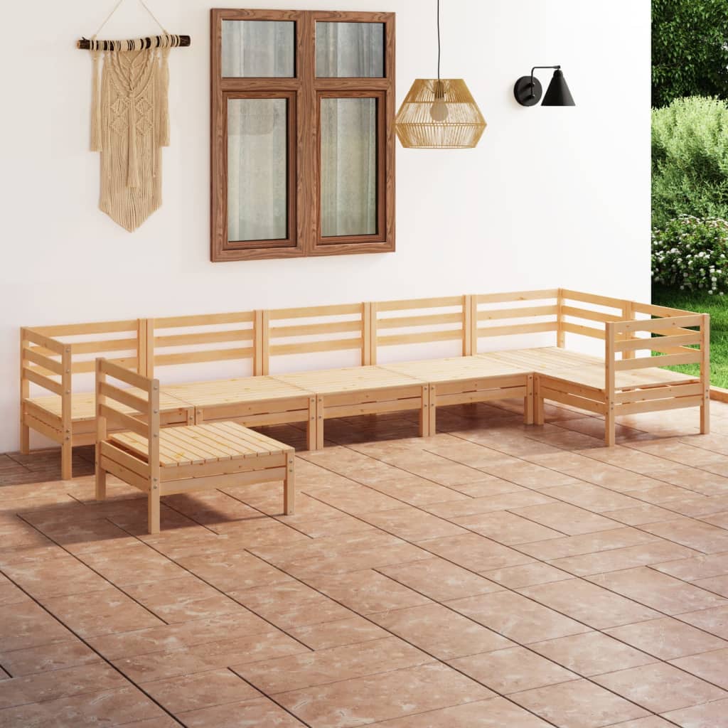 vidaXL 7 Piece Garden Lounge Set Solid Pinewood