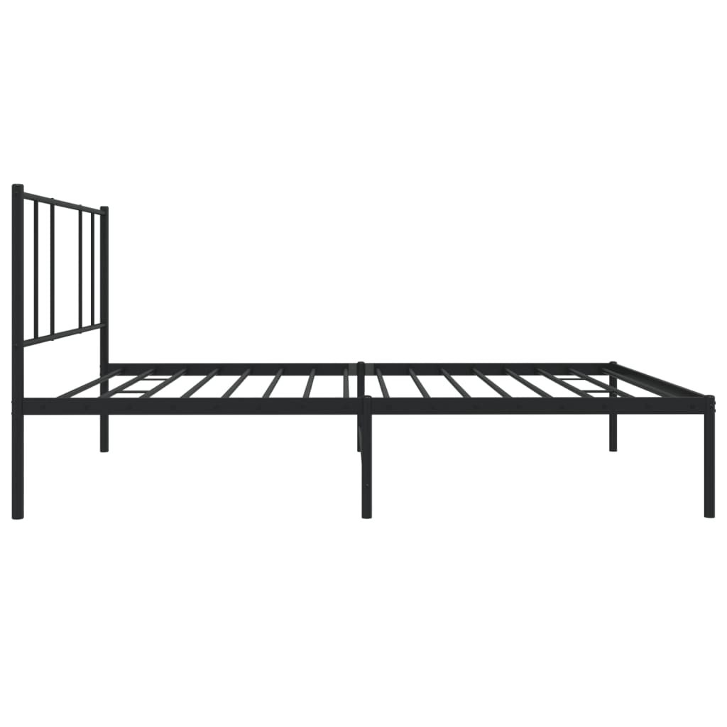 vidaXL Metal Bed Frame without Mattress with Headboard Black 107x203 cm