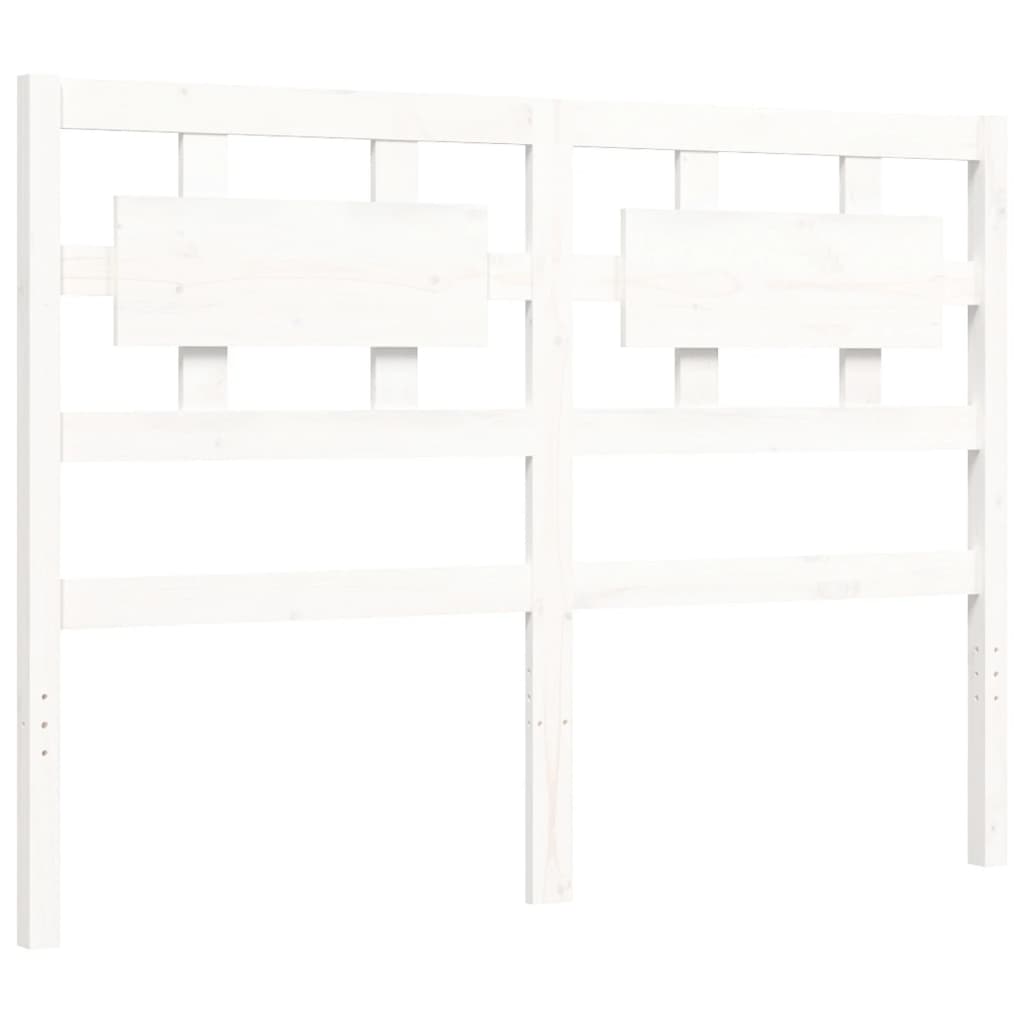 vidaXL Bed Frame without Mattress White Double Solid Wood Pine