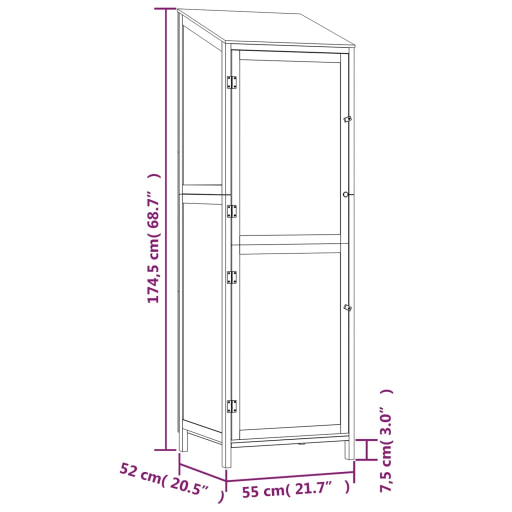 vidaXL Garden Shed 55x52x174.5 cm Solid Wood Fir