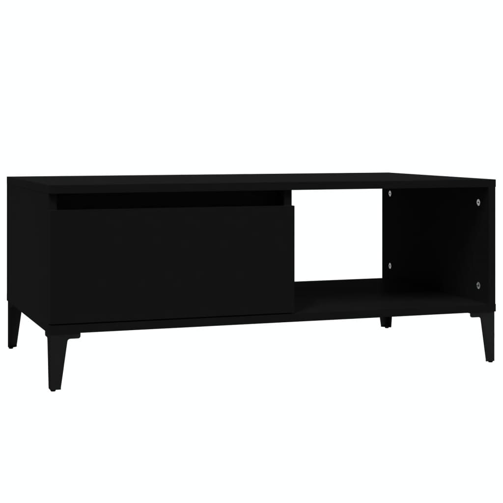 vidaXL Coffee Table Black 90x50x36.5 cm Engineered Wood