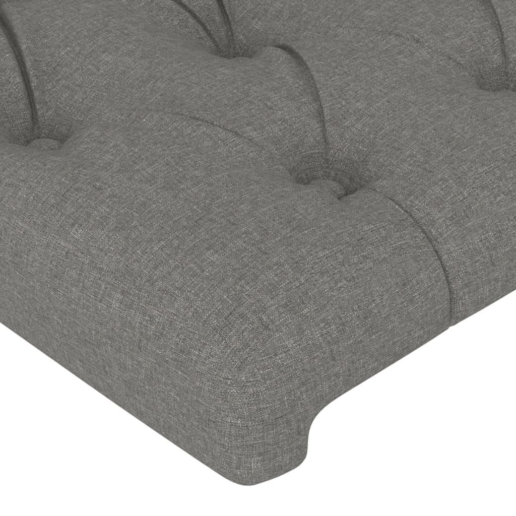 vidaXL LED Headboard Dark Grey 160x7x118/128 cm Fabric