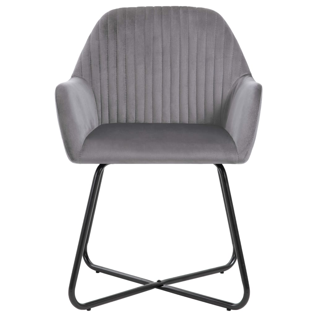 vidaXL Dining Chairs 2 pcs Grey Velvet