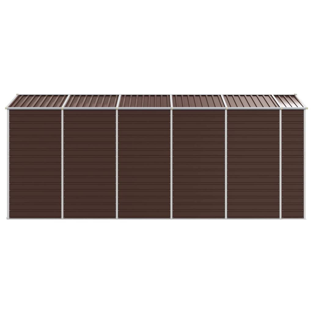 vidaXL Garden Shed Brown 191x470x198 cm Galvanised Steel