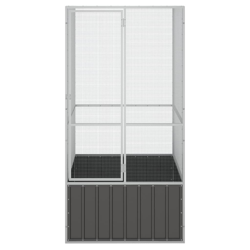 vidaXL Bird Cage Anthracite 111x107x211.5 cm Galvanised Steel