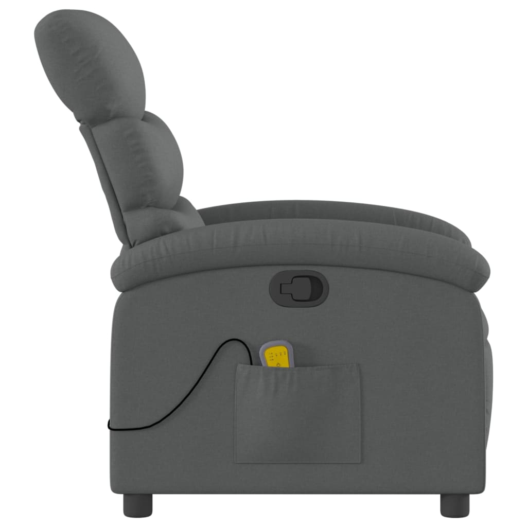 vidaXL Massage Recliner Chair Dark Grey Fabric