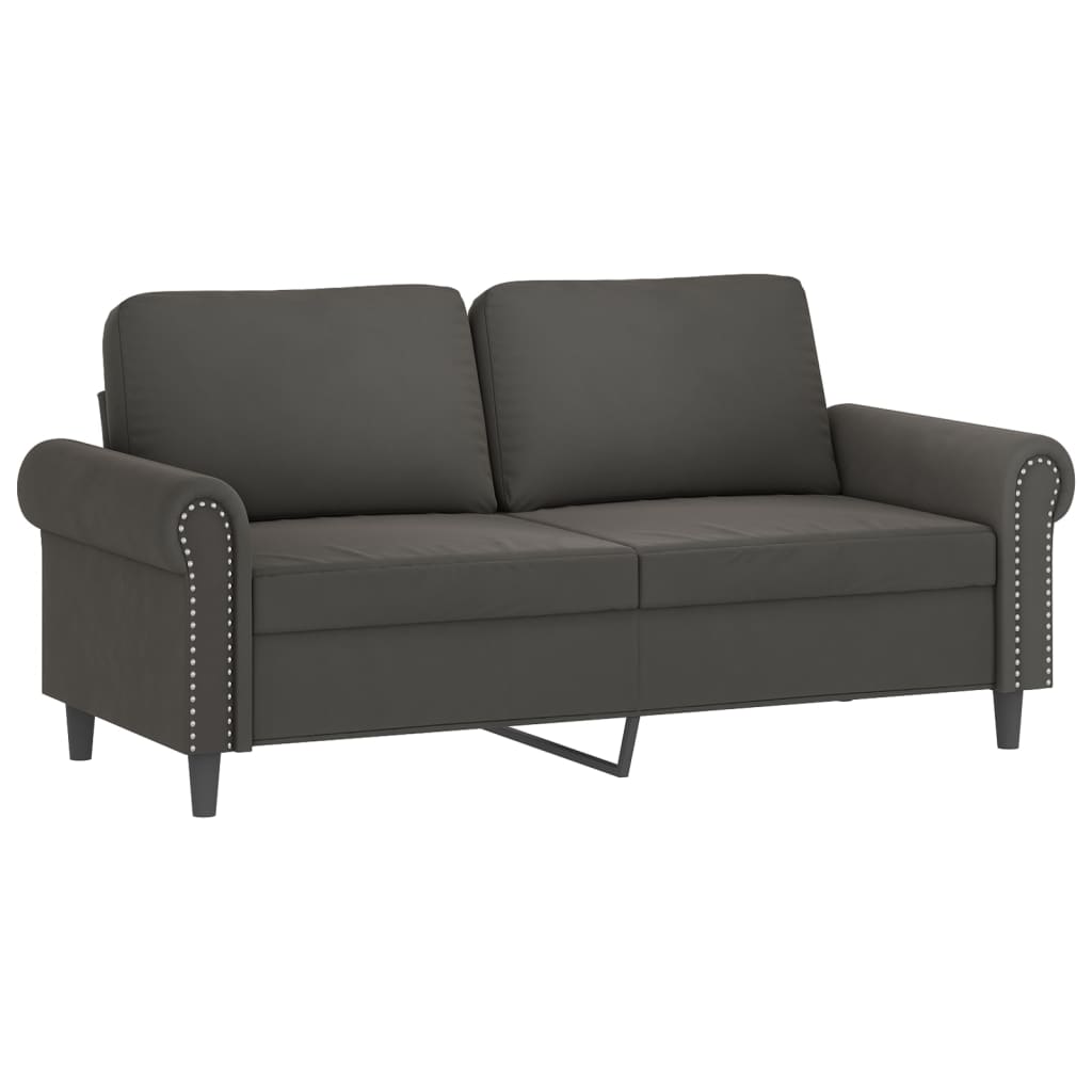 vidaXL 2-Seater Sofa with Pillows&Cushions Dark Grey 140 cm Velvet