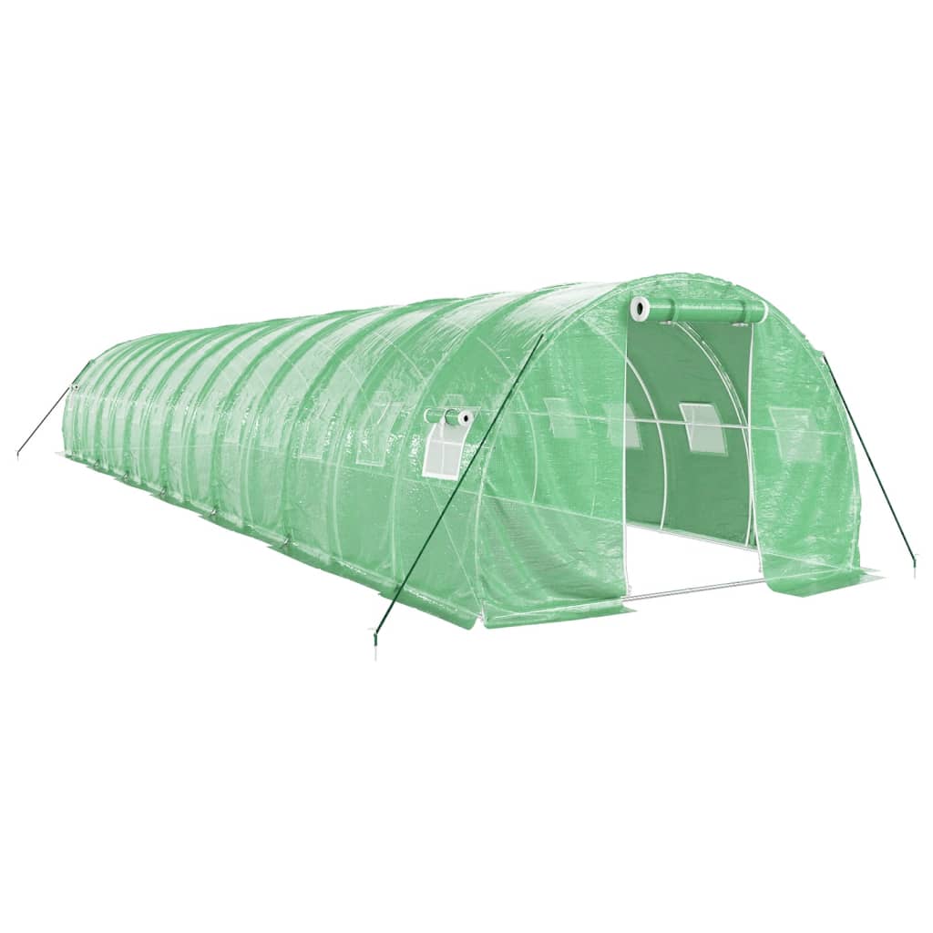 vidaXL Greenhouse with Steel Frame Green 42 m² 14x3x2 m