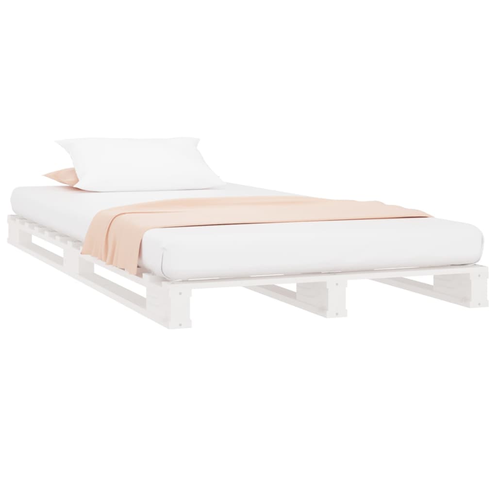 vidaXL Pallet Bed White 90x190 cm Single Solid Wood Pine