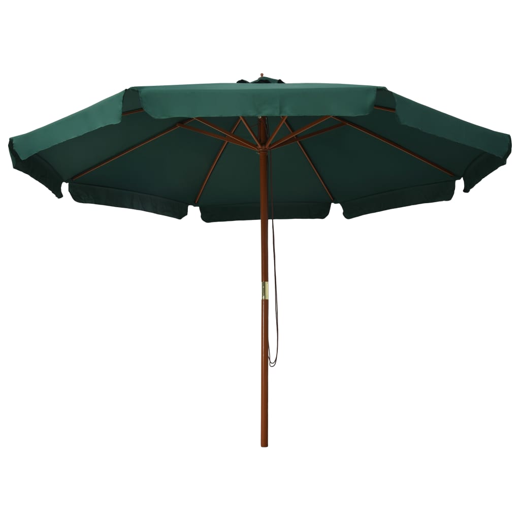 vidaXL Garden Parasol with Wooden Pole 330 cm Green