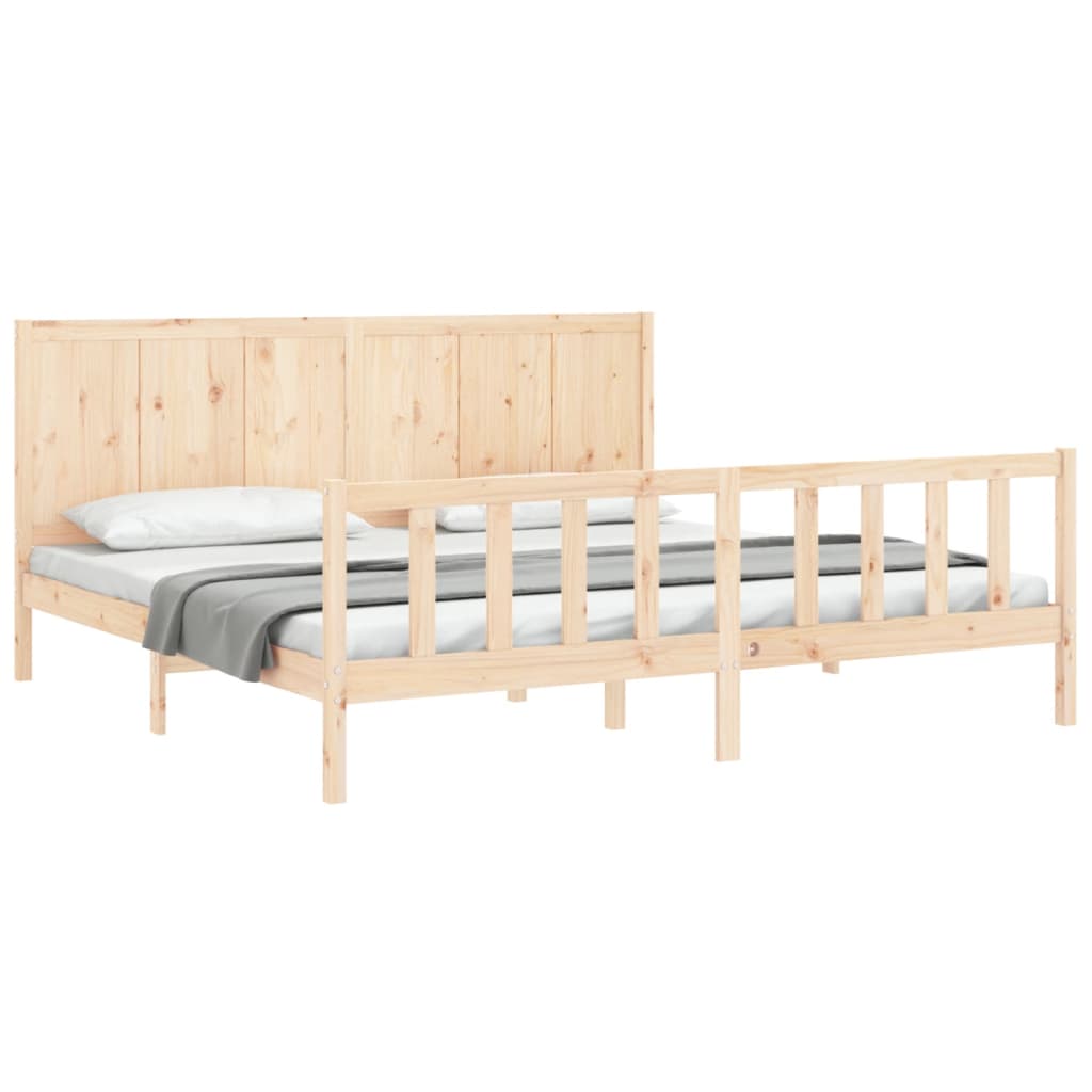 vidaXL Bed Frame without Mattress Super King Size Solid Wood Pine