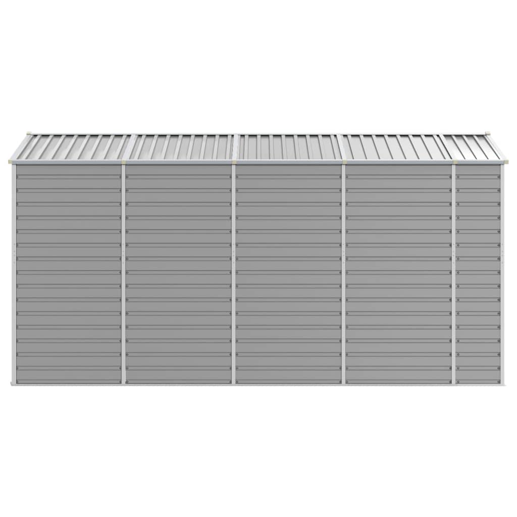 vidaXL Garden Shed Light Grey 191x385x198 cm Galvanised Steel