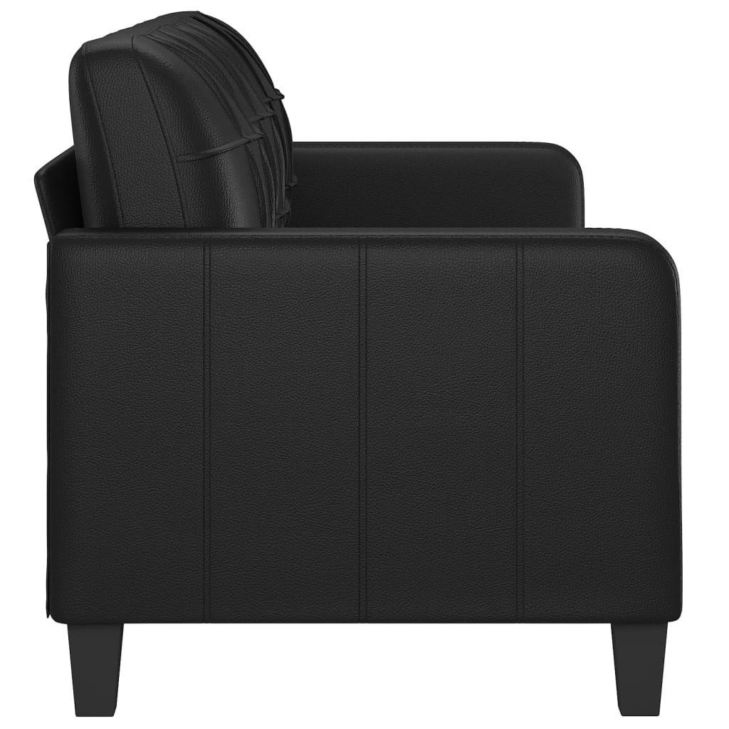 vidaXL 3-Seater Sofa Black 180 cm Faux Leather