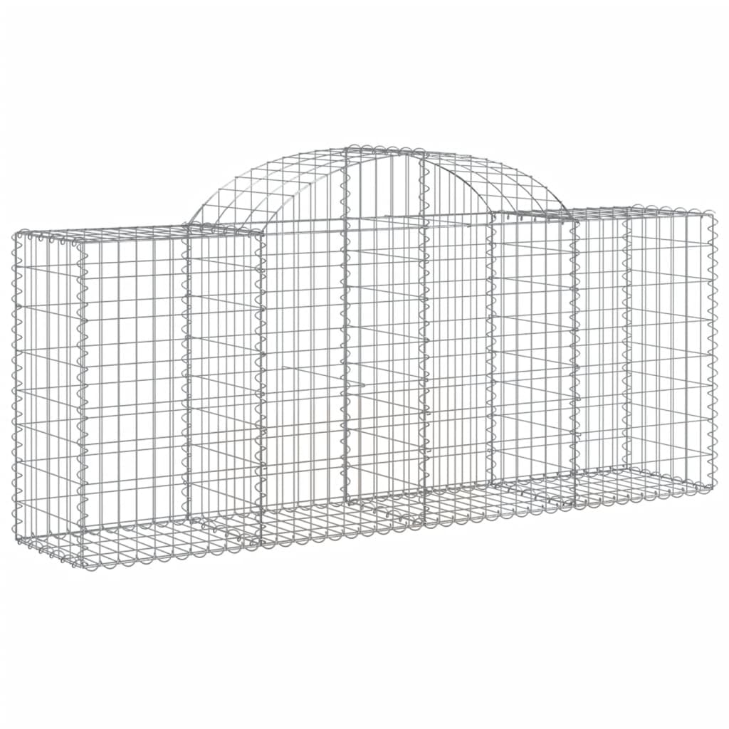 vidaXL Arched Gabion Baskets 4 pcs 200x50x80/100 cm Galvanised Iron