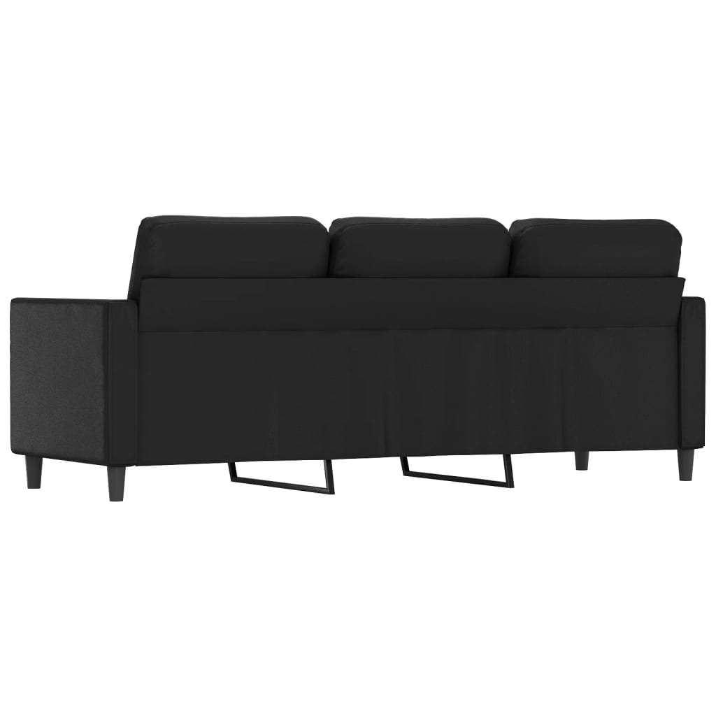 vidaXL 3-Seater Sofa Black 180 cm Faux Leather