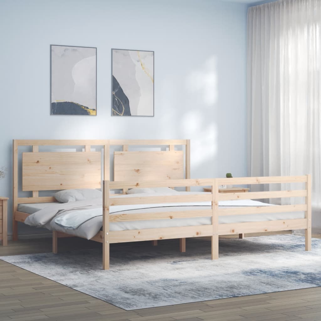 vidaXL Bed Frame without Mattress Super King Size Solid Wood