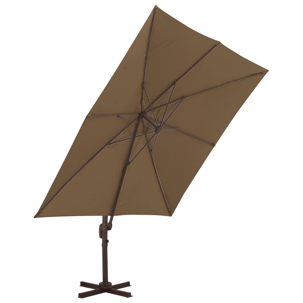 vidaXL Cantilever Garden Parasol with Aluminium Pole 300x300 cm Taupe