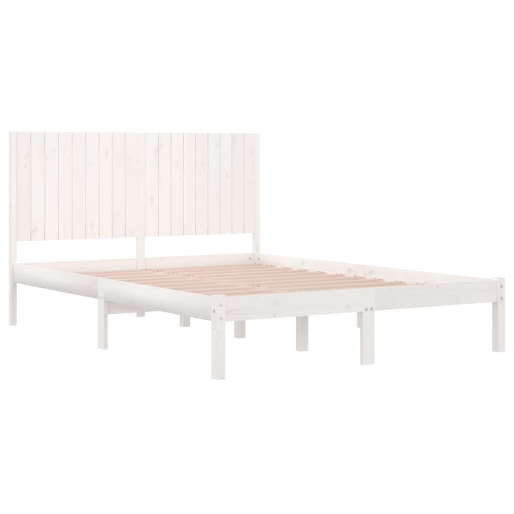 vidaXL Bed Frame without Mattress White 180x200 cm Super King Solid Wood