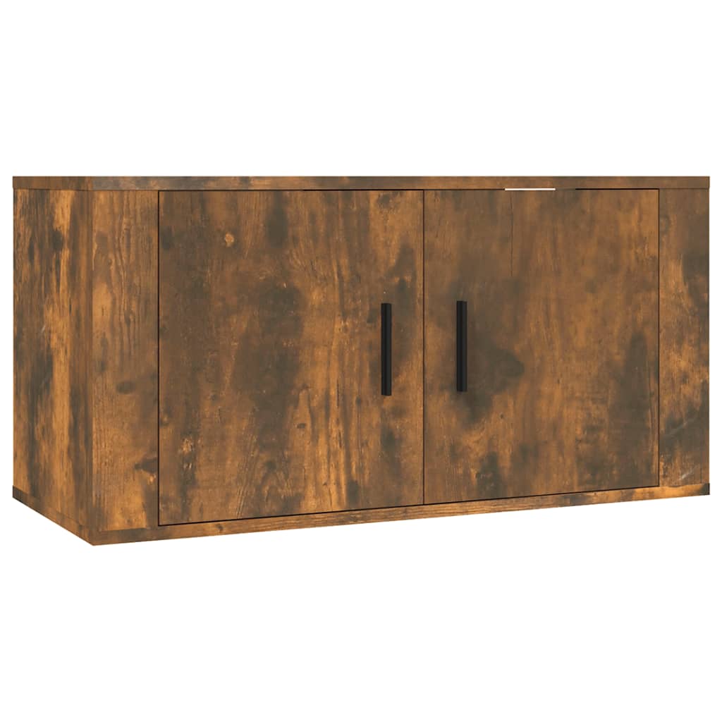 vidaXL Wall Mounted TV Cabinet Smoked Oak 80x34.5x40 cm