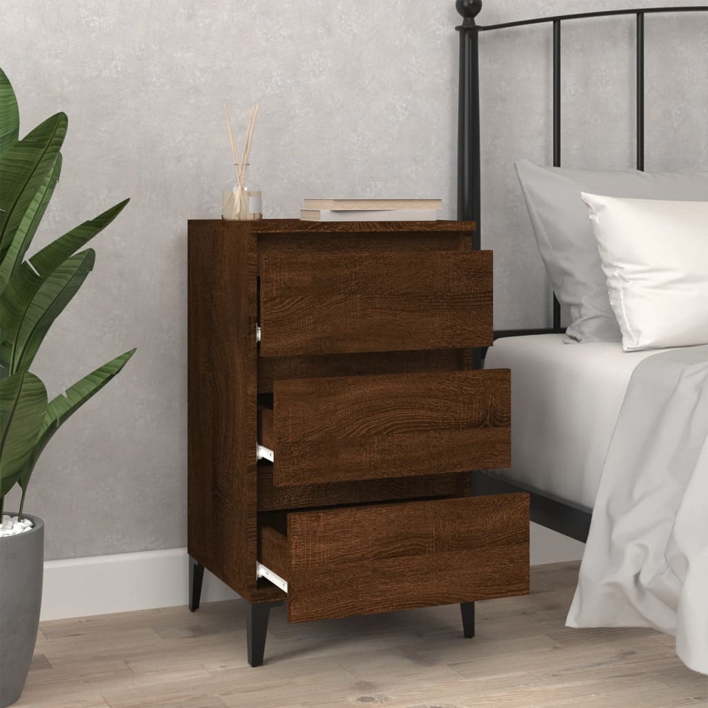 vidaXL Bedside Cabinet Brown Oak 40x35x70 cm Engineered Wood