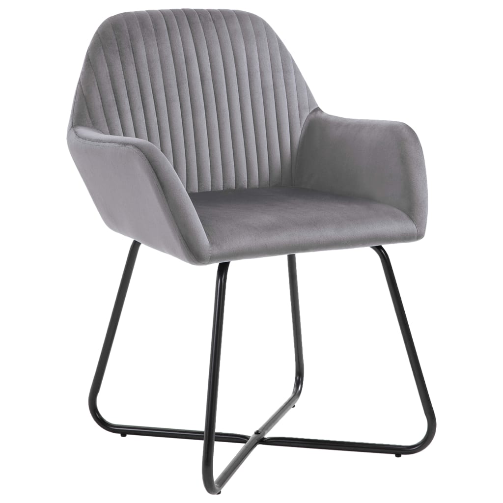 vidaXL Dining Chairs 4 pcs Grey Velvet