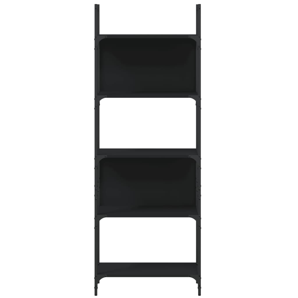 vidaXL Bookshelf 5-Tier Black 60.5x24x166.5 cm Engineered Wood