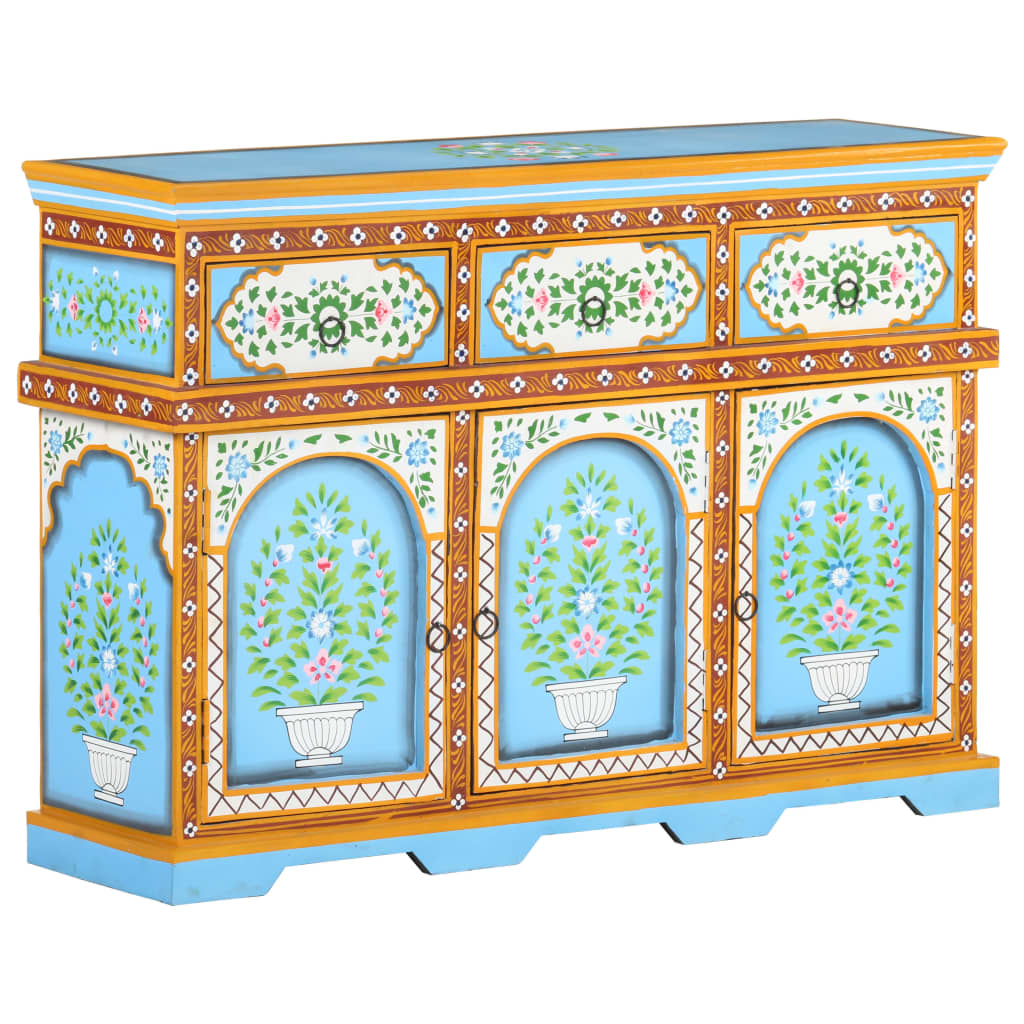 vidaXL Hand-Painted Sideboard Multicolour 110x30x76cm Solid Mango Wood