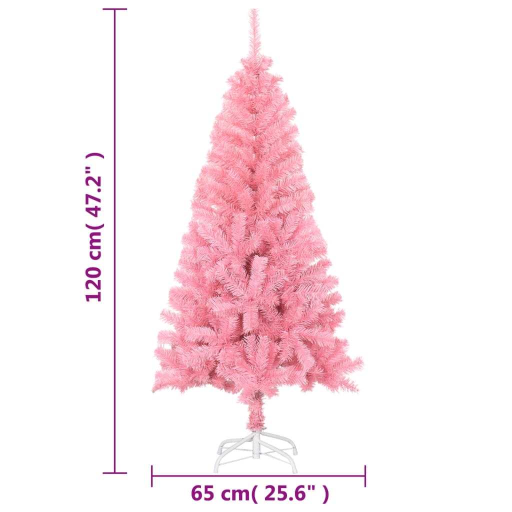 vidaXL Artificial Christmas Tree with Stand Pink 120 cm PVC | vidaXL.com.au