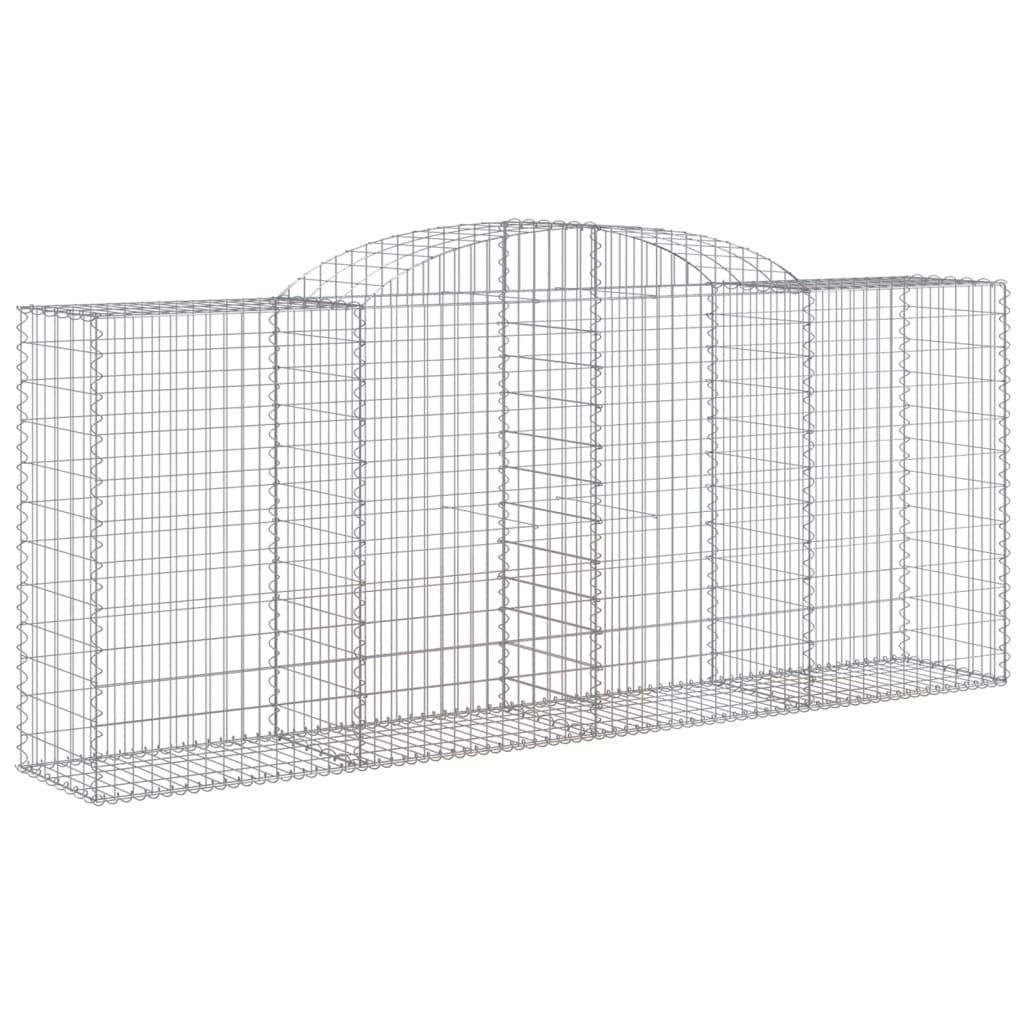 vidaXL Arched Gabion Baskets 4 pcs 300x50x120/140 cm Galvanised Iron