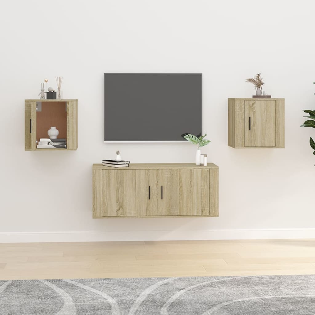 vidaXL Wall Mounted TV Cabinets 2 pcs Sonoma Oak 40x34.5x40 cm