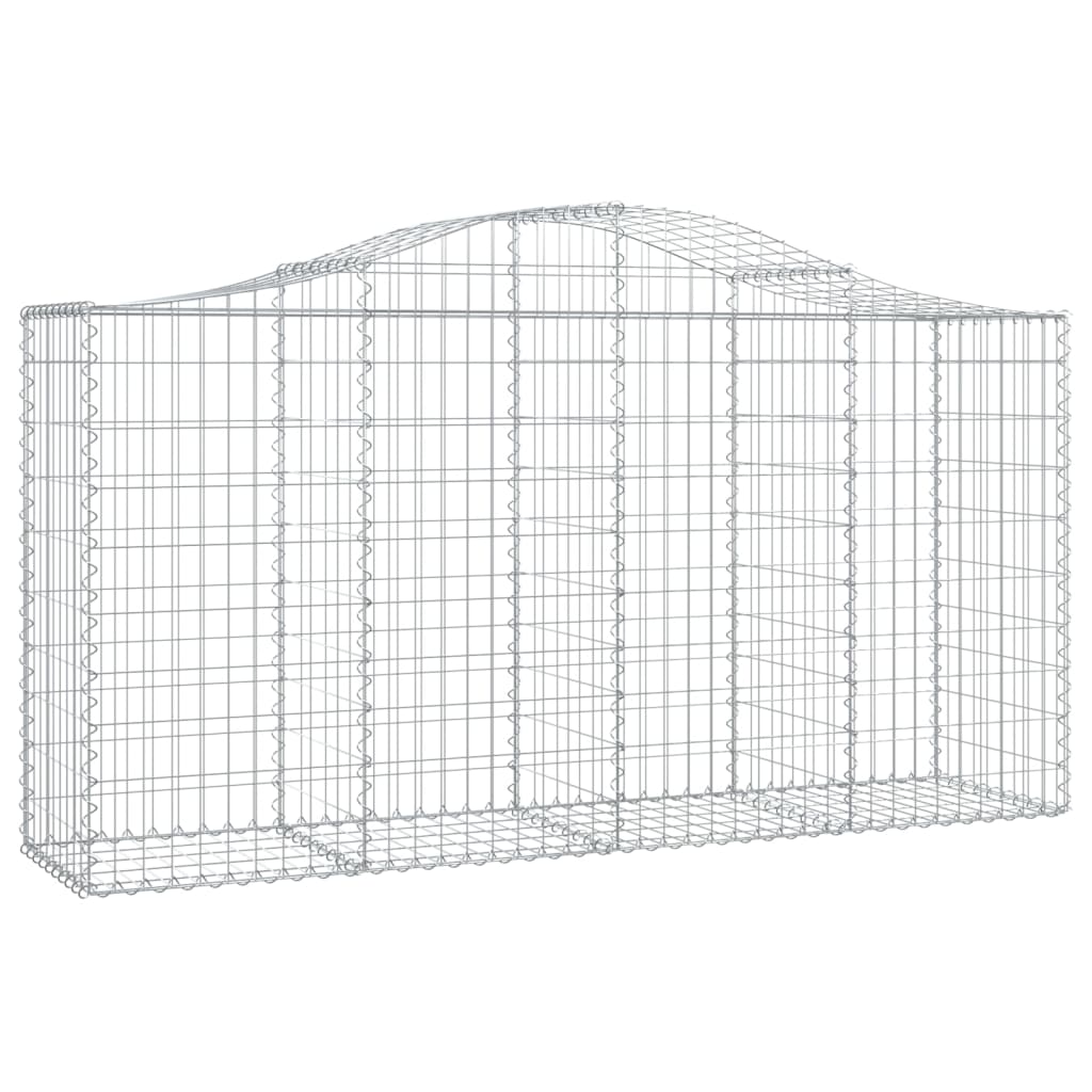 vidaXL Arched Gabion Baskets 7 pcs 200x50x100/120 cm Galvanised Iron