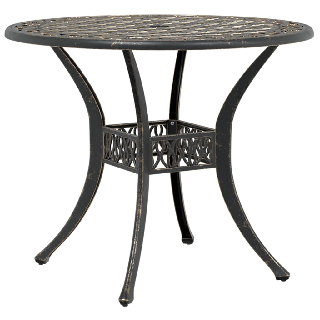 vidaXL Garden Table Bronze Ø90x75 cm Cast Aluminium