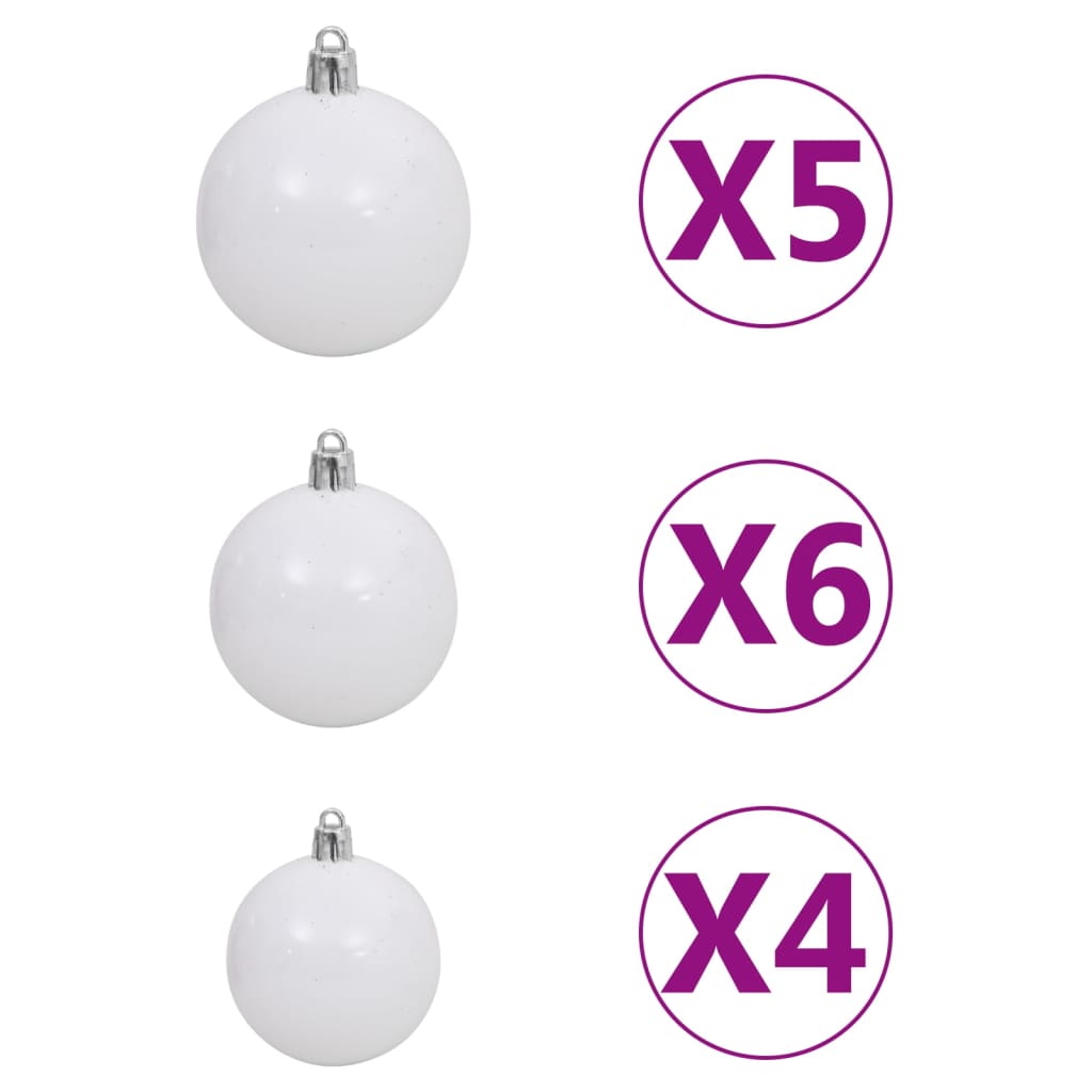 vidaXL Artificial Pre-lit Christmas Tree with Ball Set White 150 cm