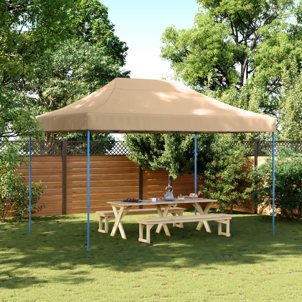 vidaXL Foldable Party Tent Pop-Up Beige 410x279x315 cm