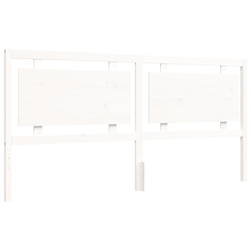 vidaXL Bed Frame without Mattress White Solid Wood Pine