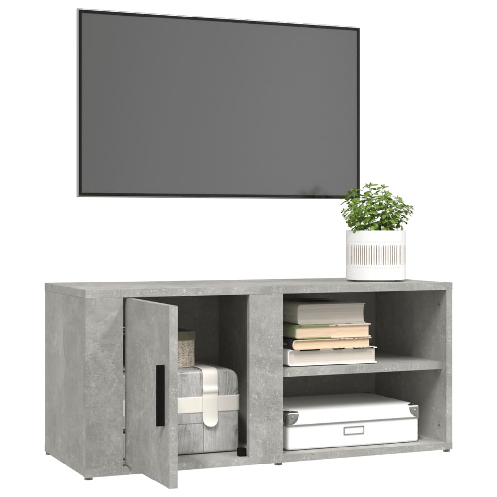 vidaXL TV Cabinet Concrete Grey 80x31,5x36 cm Engineered Wood