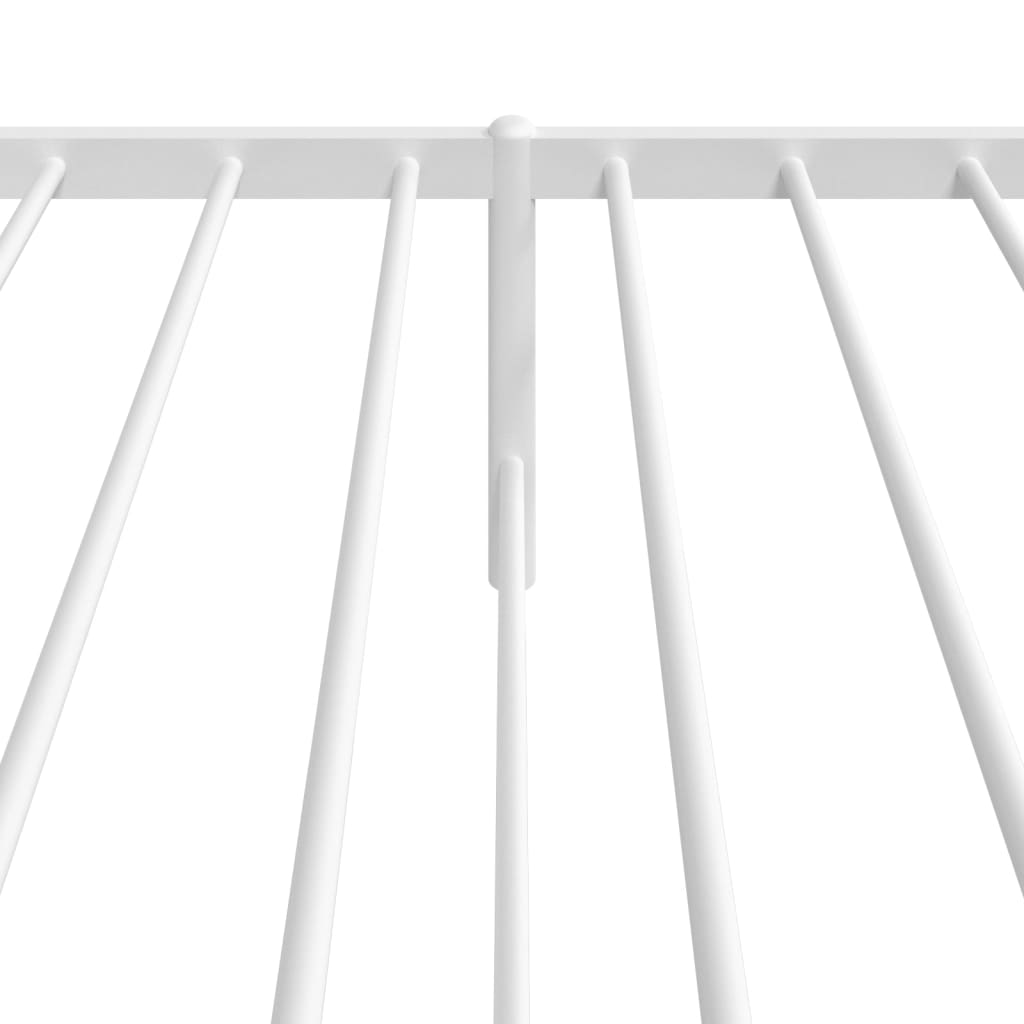 vidaXL Metal Bed Frame without Mattress with Headboard White 107x203 cm