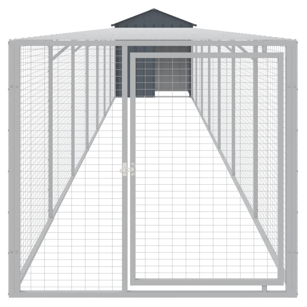 vidaXL Chicken Cage with Run Anthracite 117x813x123 cm Galvanised Steel