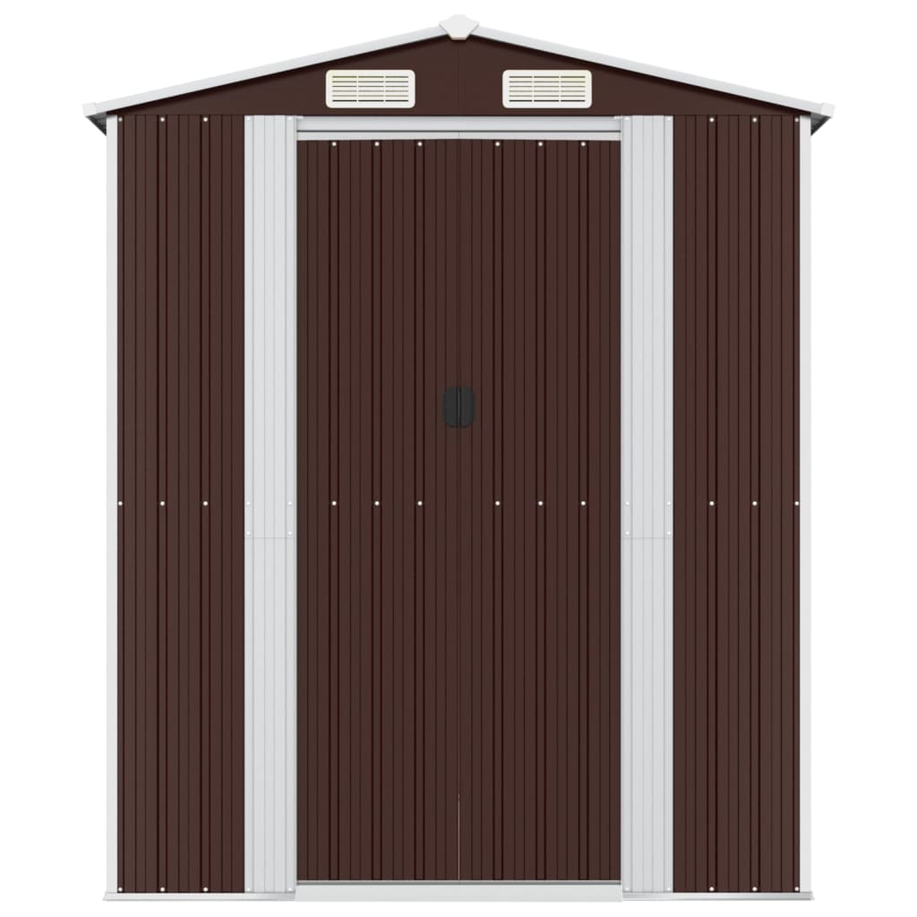 vidaXL Garden Shed Dark Brown 192x606x223 cm Galvanised Steel