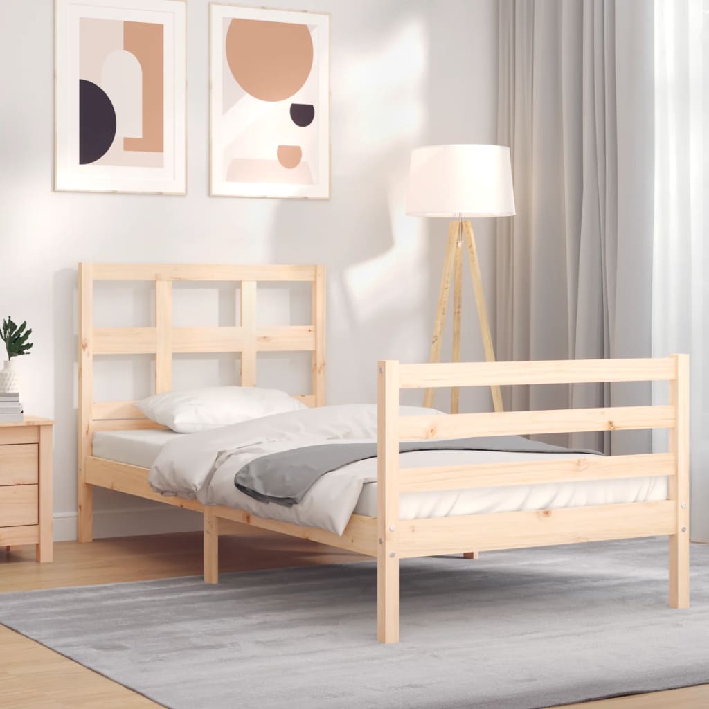 vidaXL Bed Frame without Mattress Single Solid Wood