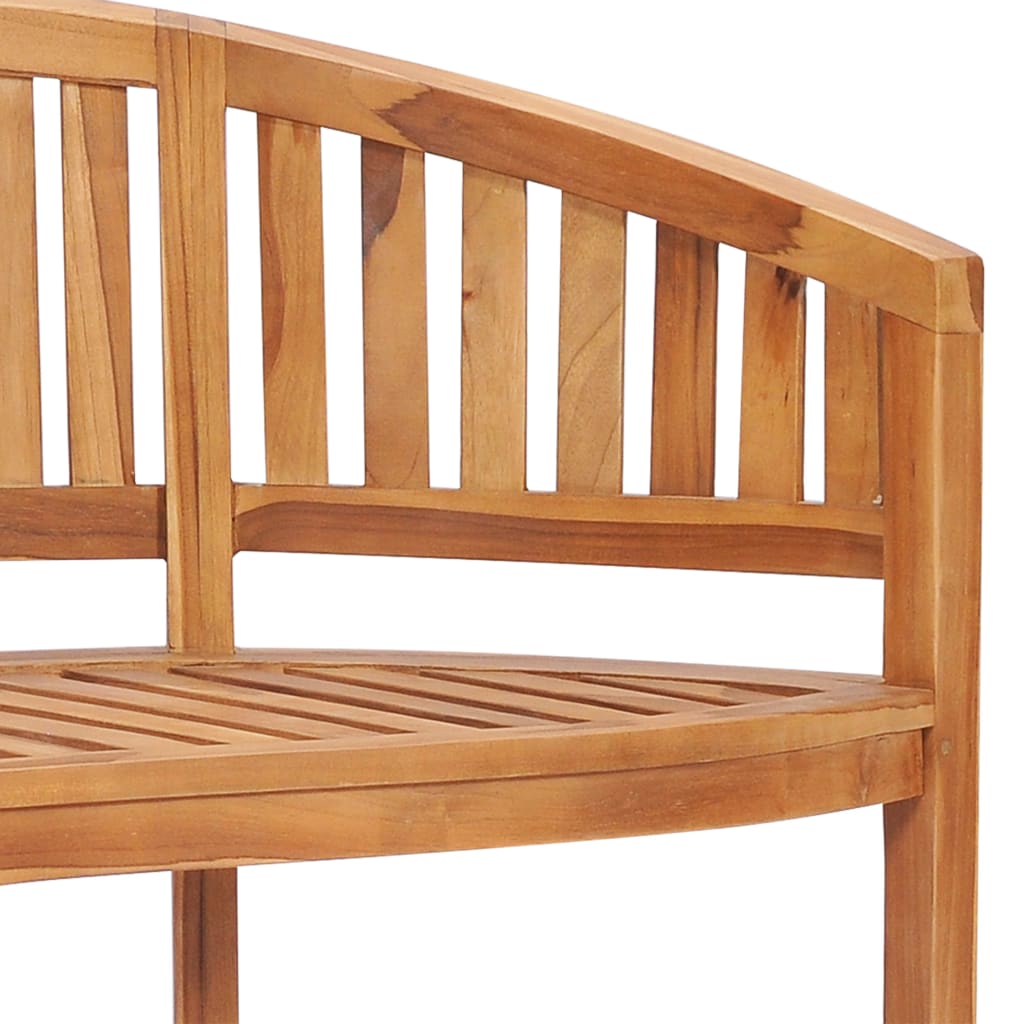 vidaXL Banana Bench 151 cm Solid Teak Wood