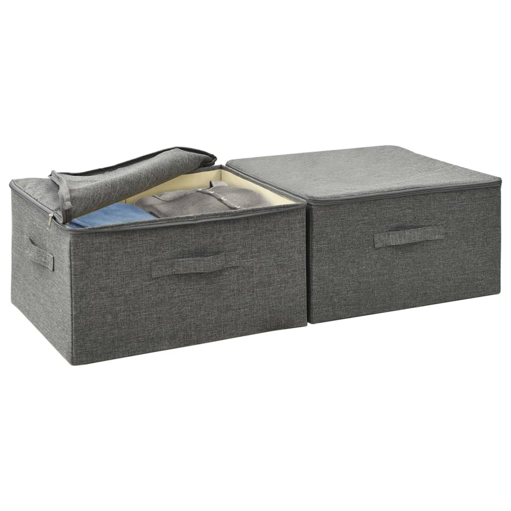 vidaXL Storage Boxes 2 pcs Fabric 43x34x23 cm Anthracite