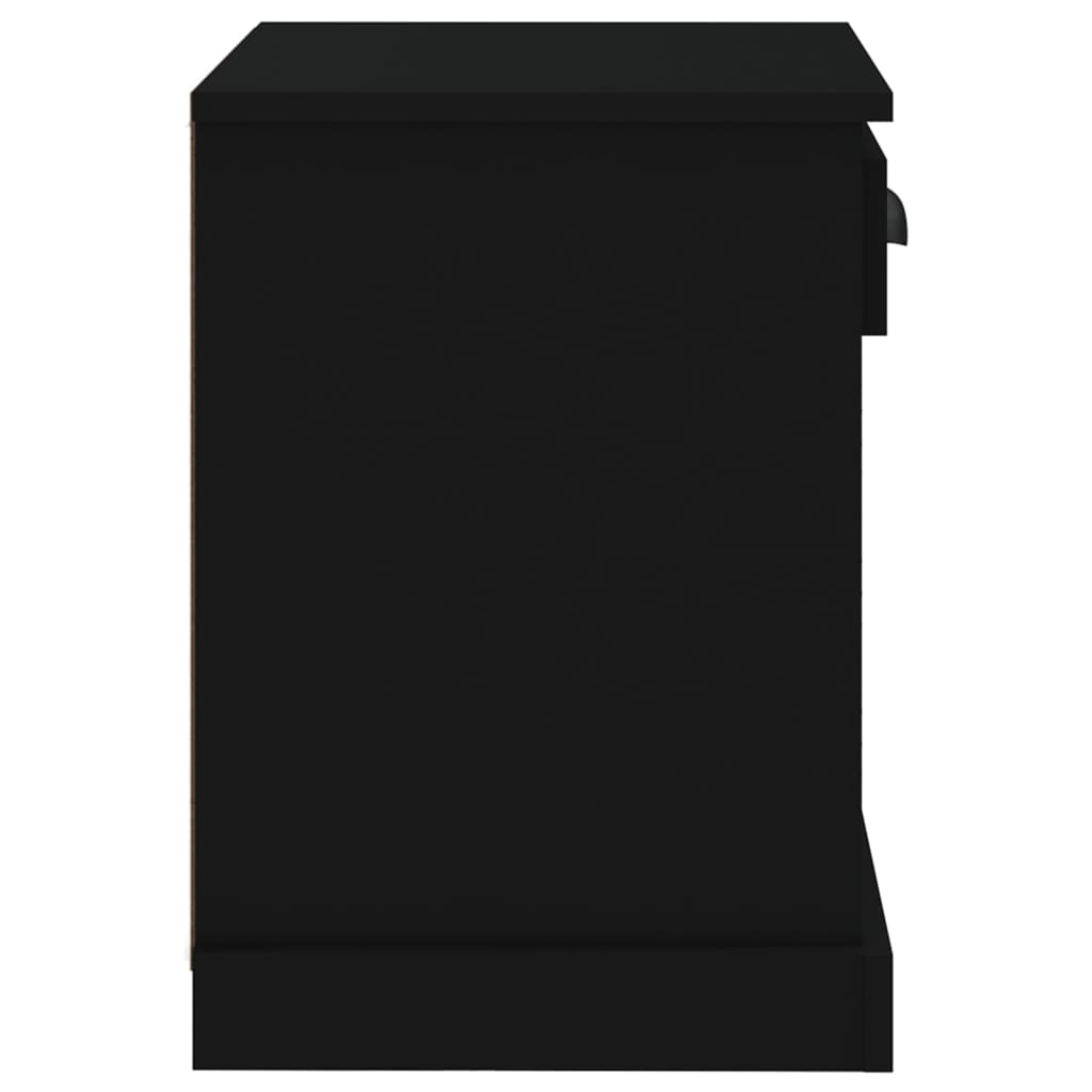 vidaXL Bedside Cabinet Black 43x36x50 cm