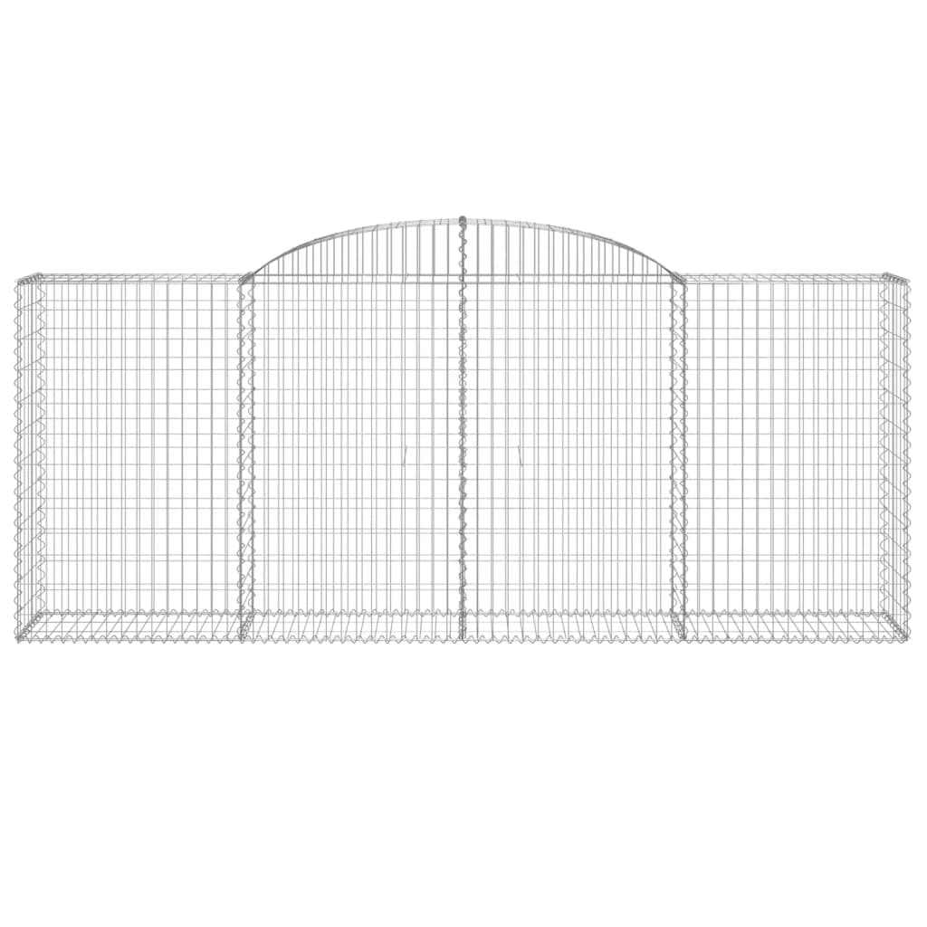 vidaXL Arched Gabion Baskets 5 pcs 300x50x120/140 cm Galvanised Iron