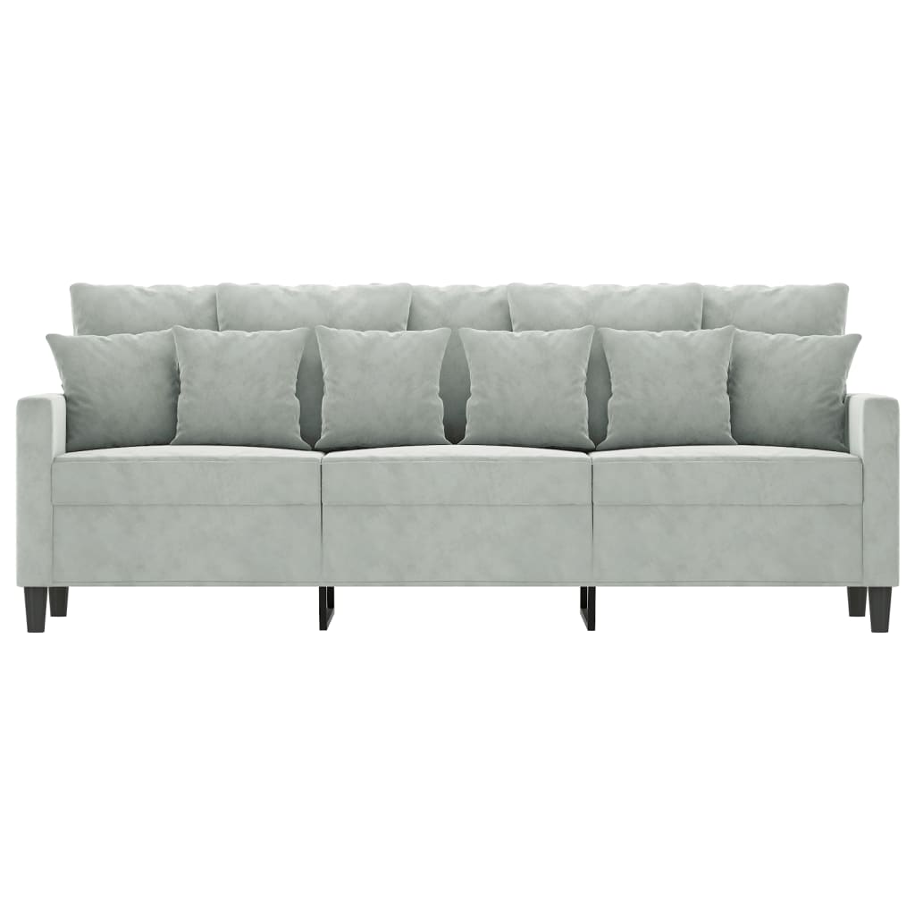 vidaXL 3-Seater Sofa Light Grey 180 cm Velvet