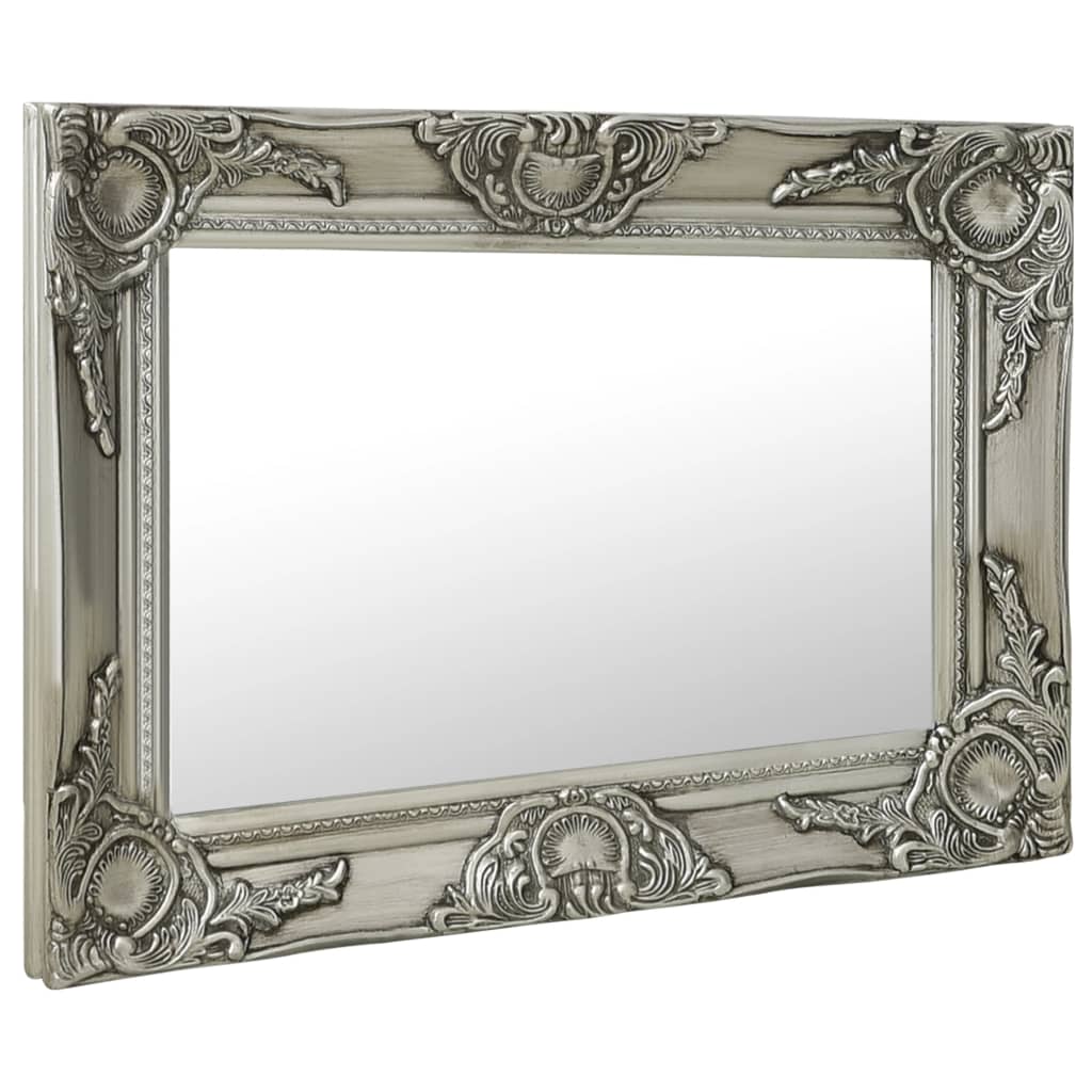 vidaXL Wall Mirror Baroque Style 60x40 cm Silver