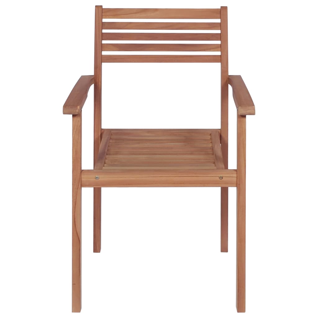 vidaXL Stackable Garden Chairs with Cushions 6 pcs Solid Teak Wood