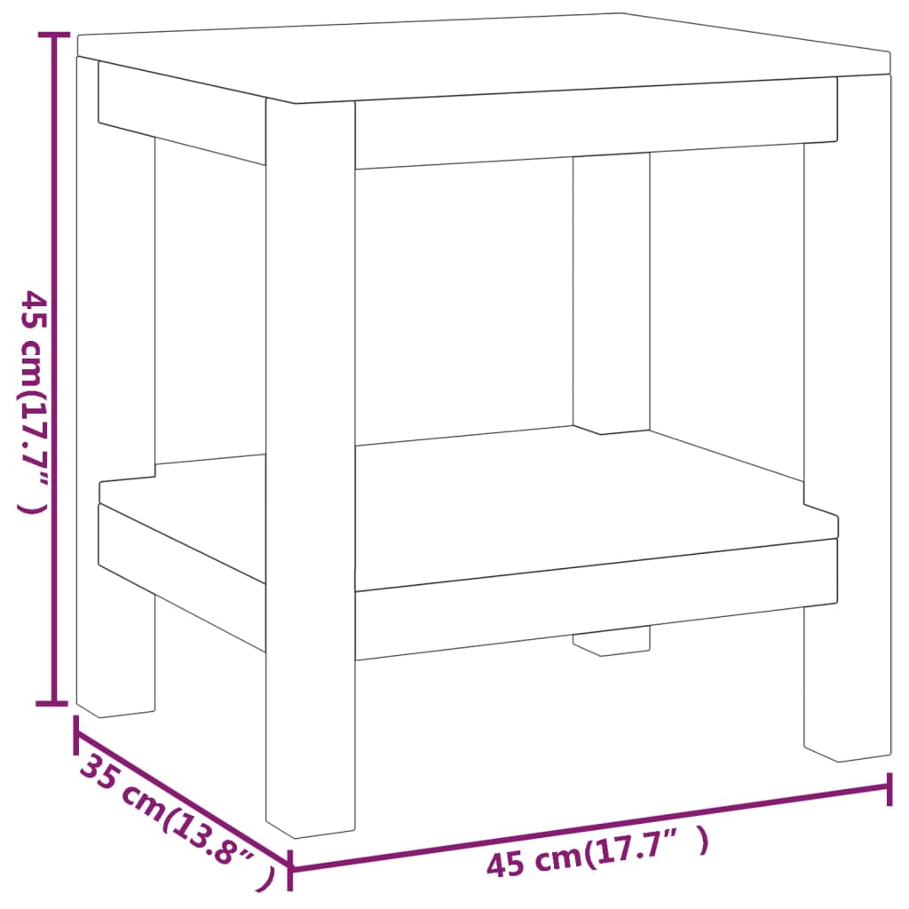 vidaXL Bathroom Side Table 45x35x45 cm Solid Wood Teak