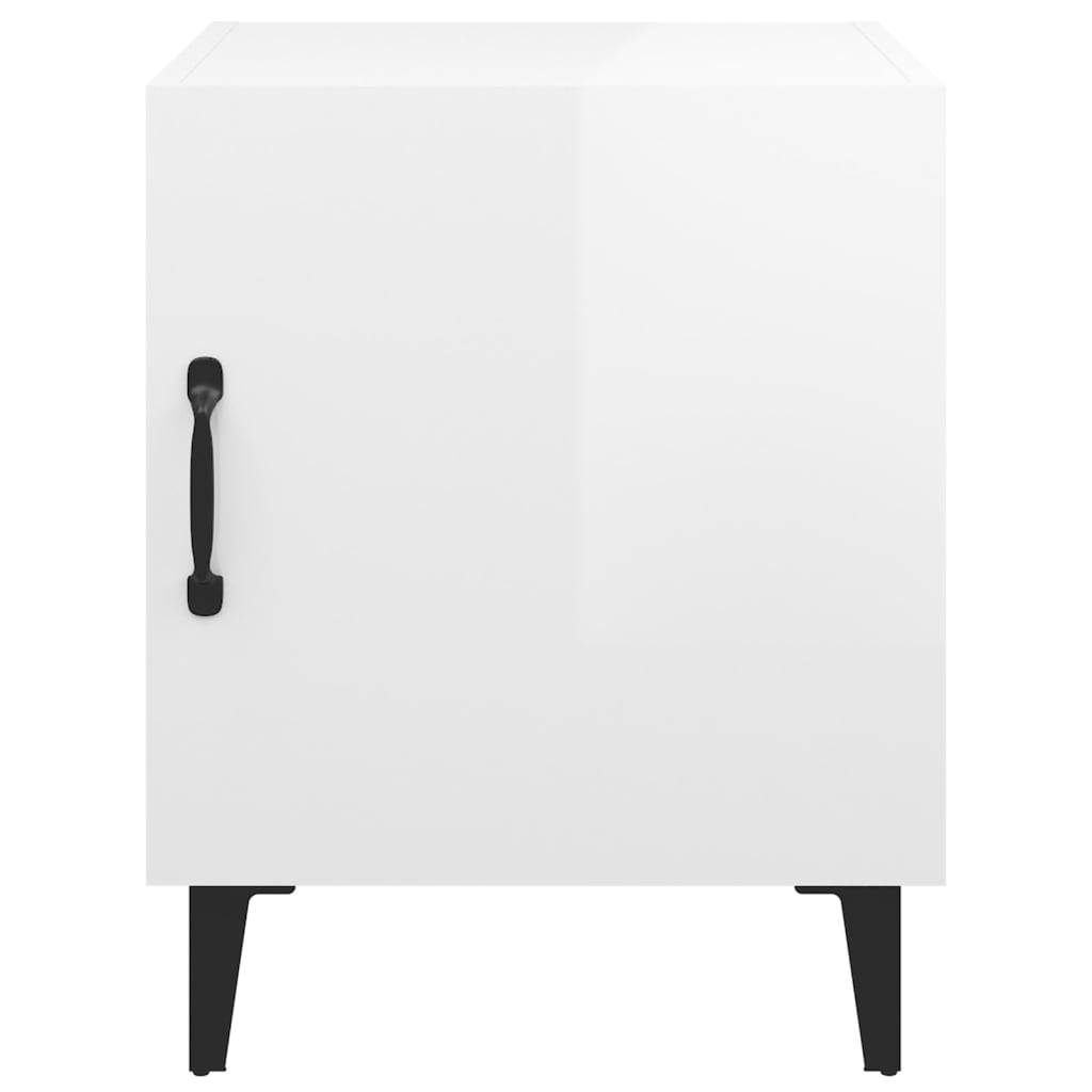 vidaXL Bedside Cabinets 2 pcs High Gloss White Engineered Wood